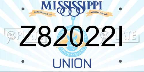 Z82022I Mississippi License Plate