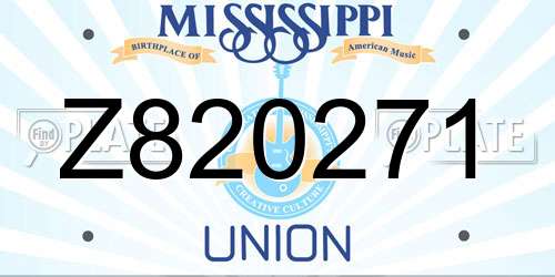 Z820271 Mississippi License Plate