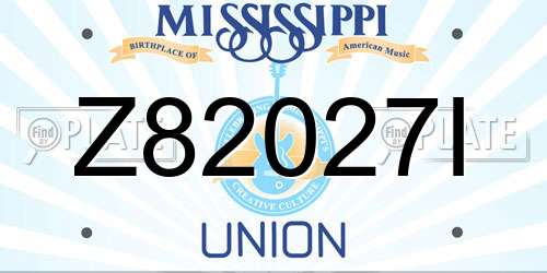 Z82027I Mississippi License Plate