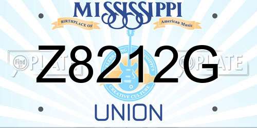 Z8212G Mississippi License Plate