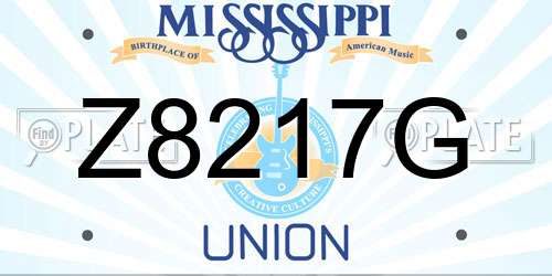 Z8217G Mississippi License Plate
