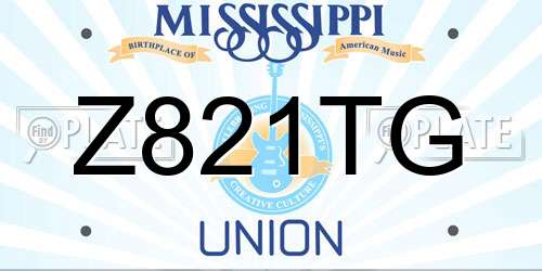 Z821TG Mississippi License Plate