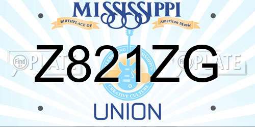 Z821ZG Mississippi License Plate