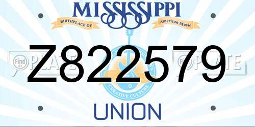 Z822579 Mississippi License Plate