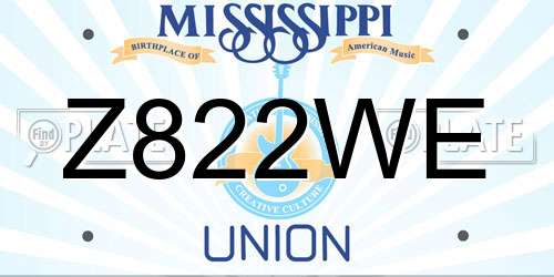 Z822WE Mississippi License Plate