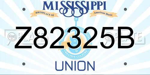 Z82325B Mississippi License Plate