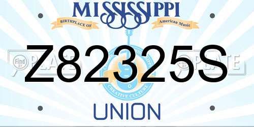 Z82325S Mississippi License Plate