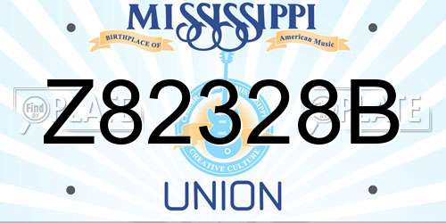 Z82328B Mississippi License Plate