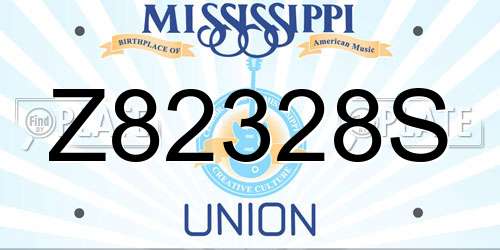Z82328S Mississippi License Plate