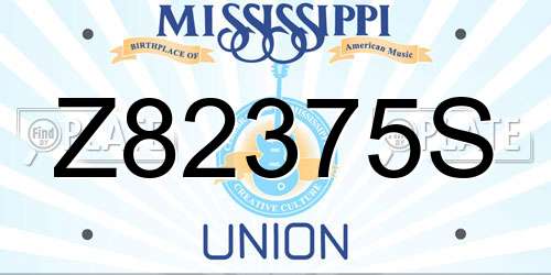Z82375S Mississippi License Plate