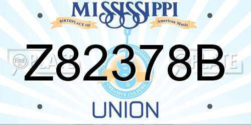 Z82378B Mississippi License Plate