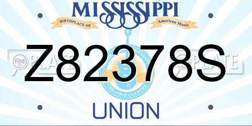 Z82378S Mississippi License Plate