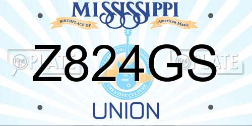 Z824GS Mississippi License Plate