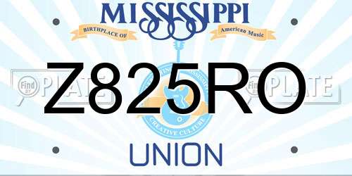 Z825RO Mississippi License Plate