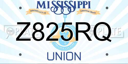Z825RQ Mississippi License Plate