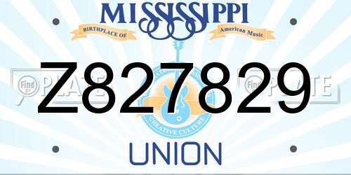 Z827829 Mississippi License Plate