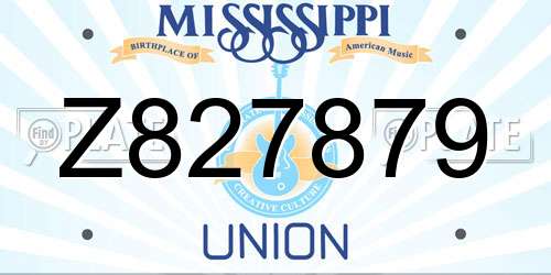 Z827879 Mississippi License Plate