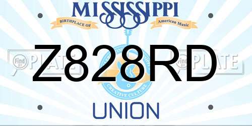 Z828RD Mississippi License Plate