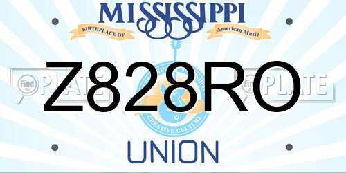 Z828RO Mississippi License Plate