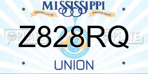 Z828RQ Mississippi License Plate