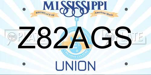 Z82AGS Mississippi License Plate