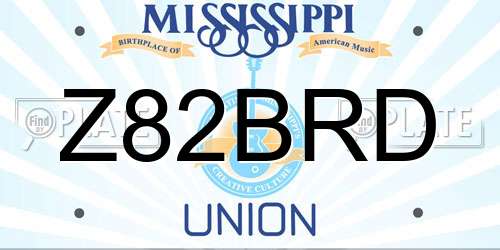 Z82BRD Mississippi License Plate