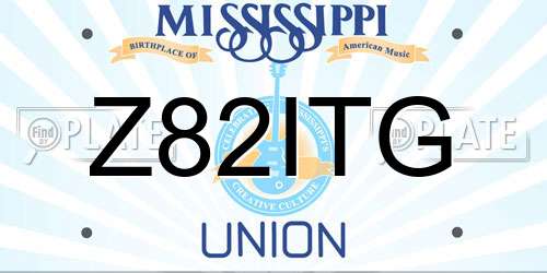 Z82ITG Mississippi License Plate