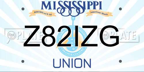 Z82IZG Mississippi License Plate