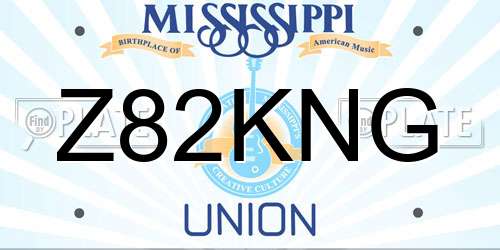 Z82KNG Mississippi License Plate