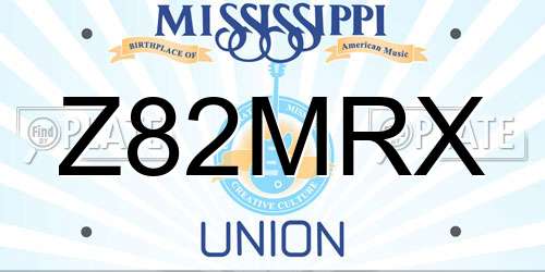 Z82MRX Mississippi License Plate