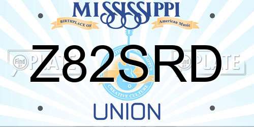 Z82SRD Mississippi License Plate