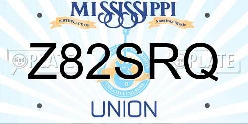 Z82SRQ Mississippi License Plate