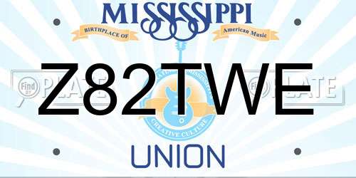 Z82TWE Mississippi License Plate