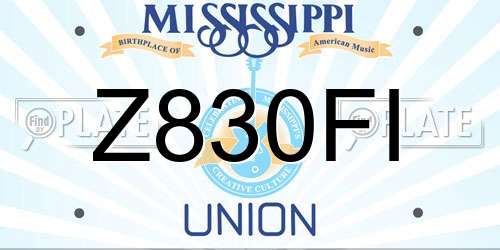 Z830FI Mississippi License Plate