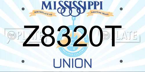 Z8320T Mississippi License Plate