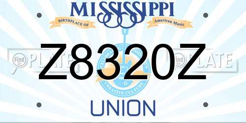 Z8320Z Mississippi License Plate