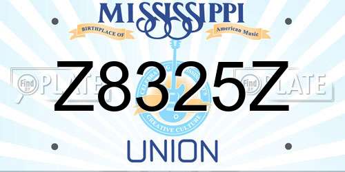 Z8325Z Mississippi License Plate