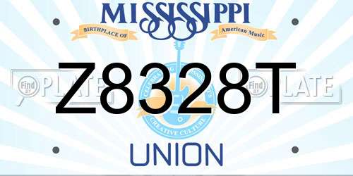 Z8328T Mississippi License Plate