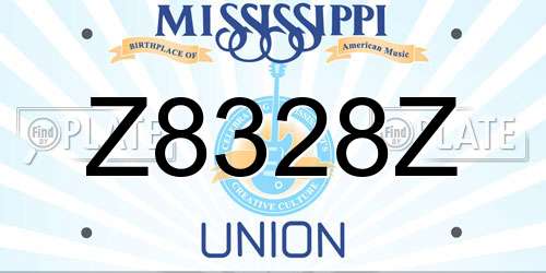 Z8328Z Mississippi License Plate