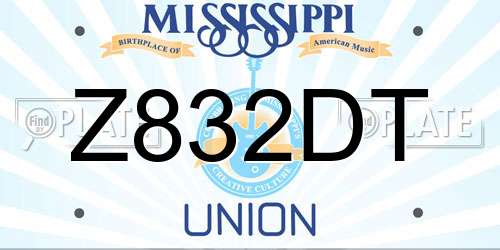 Z832DT Mississippi License Plate