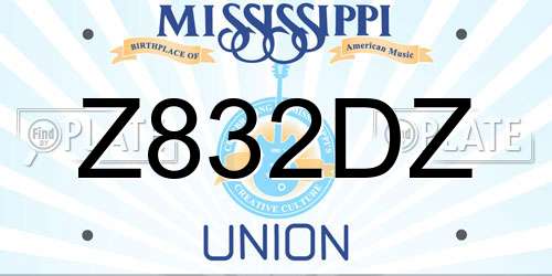 Z832DZ Mississippi License Plate