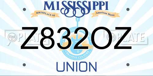 Z832OZ Mississippi License Plate