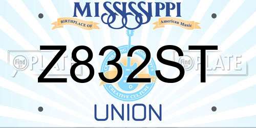 Z832ST Mississippi License Plate