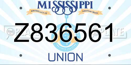 Z836561 Mississippi License Plate