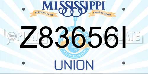 Z83656I Mississippi License Plate