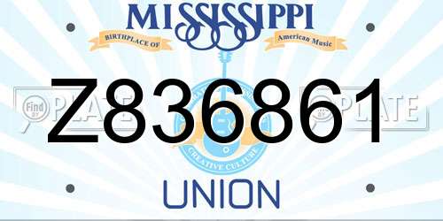 Z836861 Mississippi License Plate