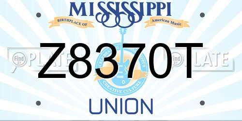 Z8370T Mississippi License Plate