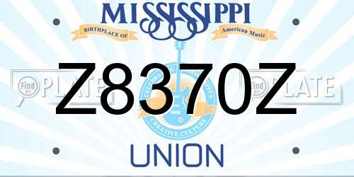 Z8370Z Mississippi License Plate