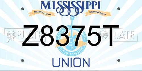 Z8375T Mississippi License Plate