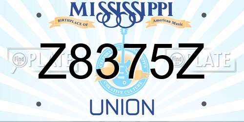 Z8375Z Mississippi License Plate